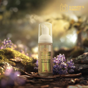 Ready to Use Soothing Clove Soap in 60ml which Naturally Soothe and Protect - Natural background with purple flower