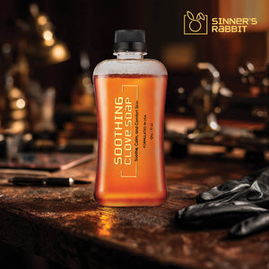 Bottle of Soothing Clove Soap in 500ml from front side