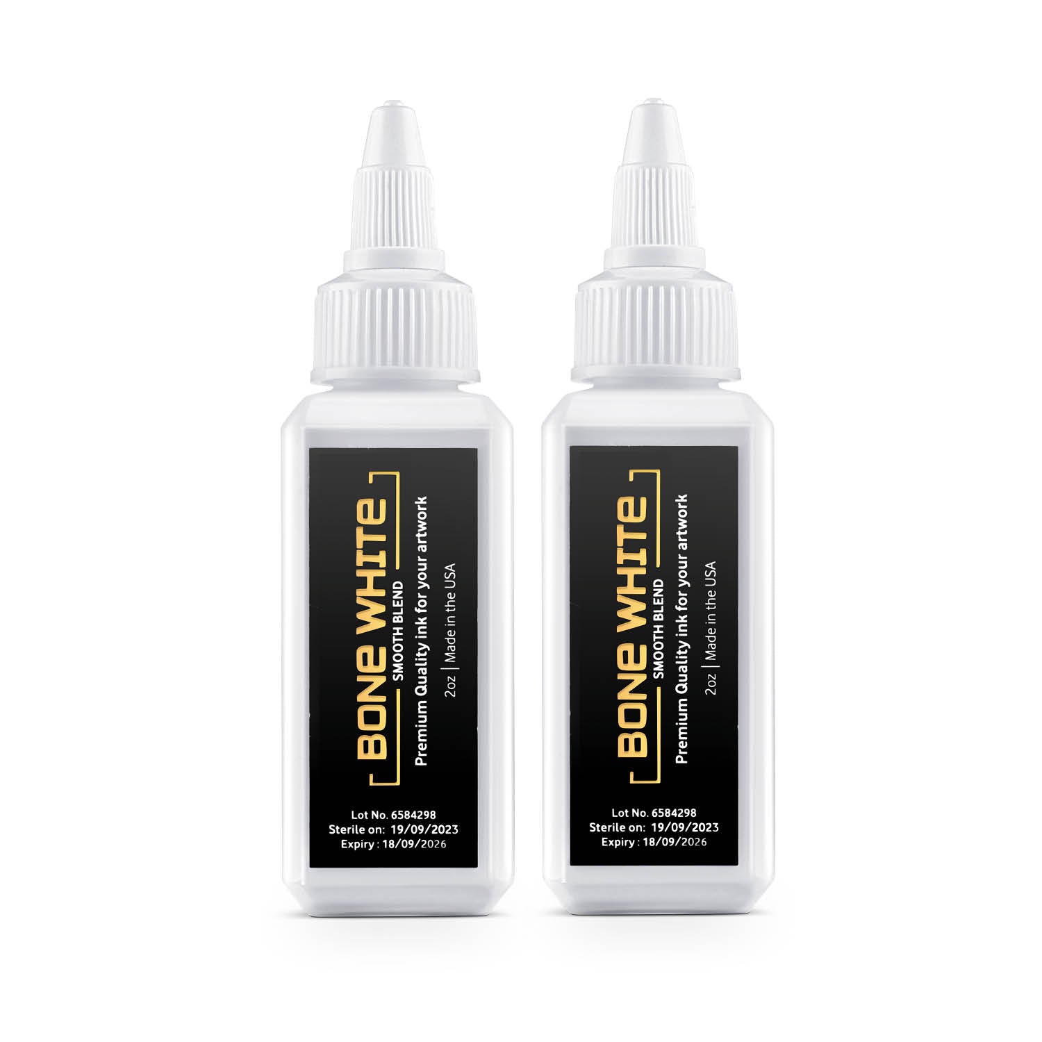 2 Bottle of Bone White Tattoo Ink in 2oz by Sinner's Rabbit