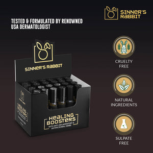 Healing Boosters Oil Box of 24 Piece in 10ml with text highlighting Natural Ingredients