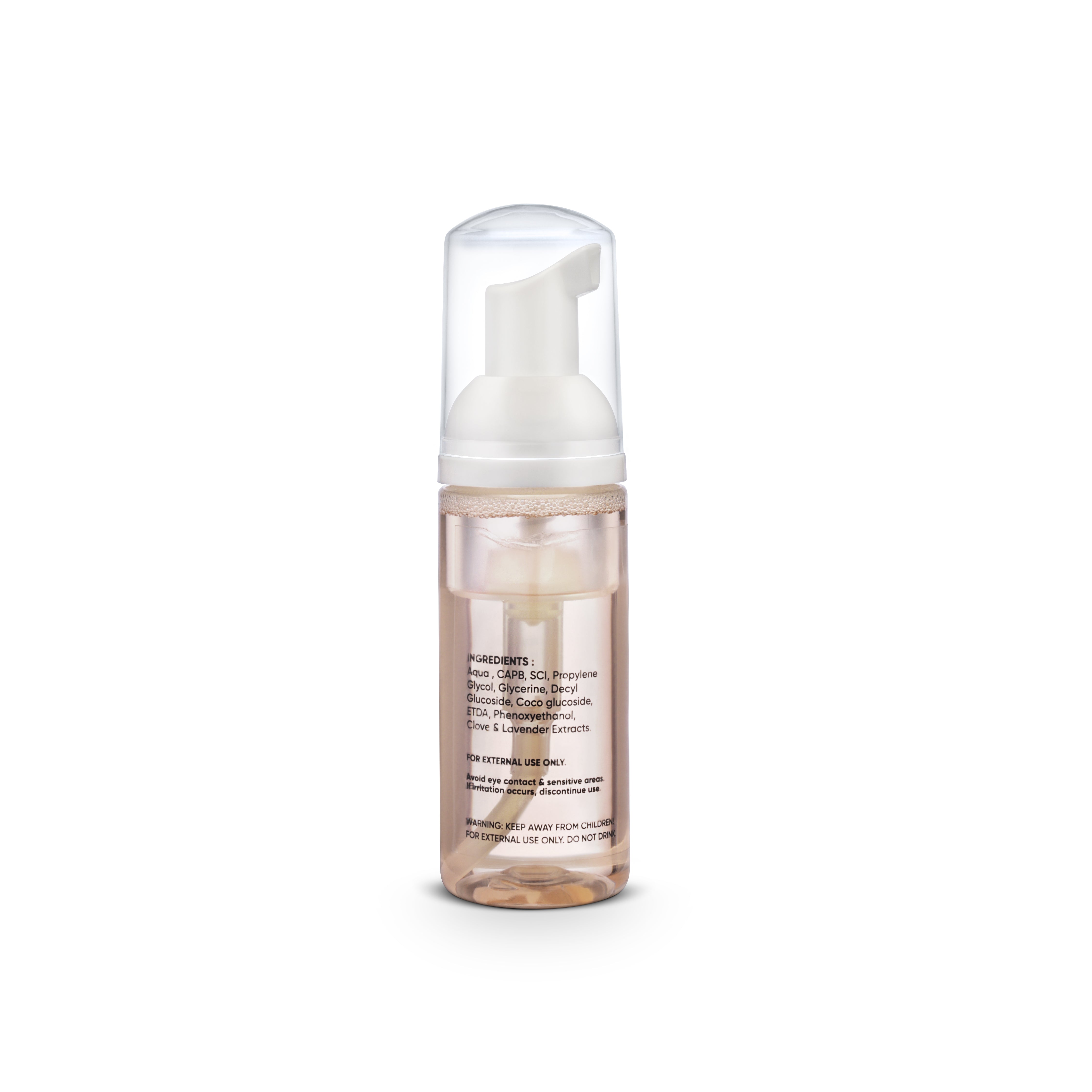 Ready to Use Soothing Clove Soap in 60ml bottle from back side highlighting its ingredients