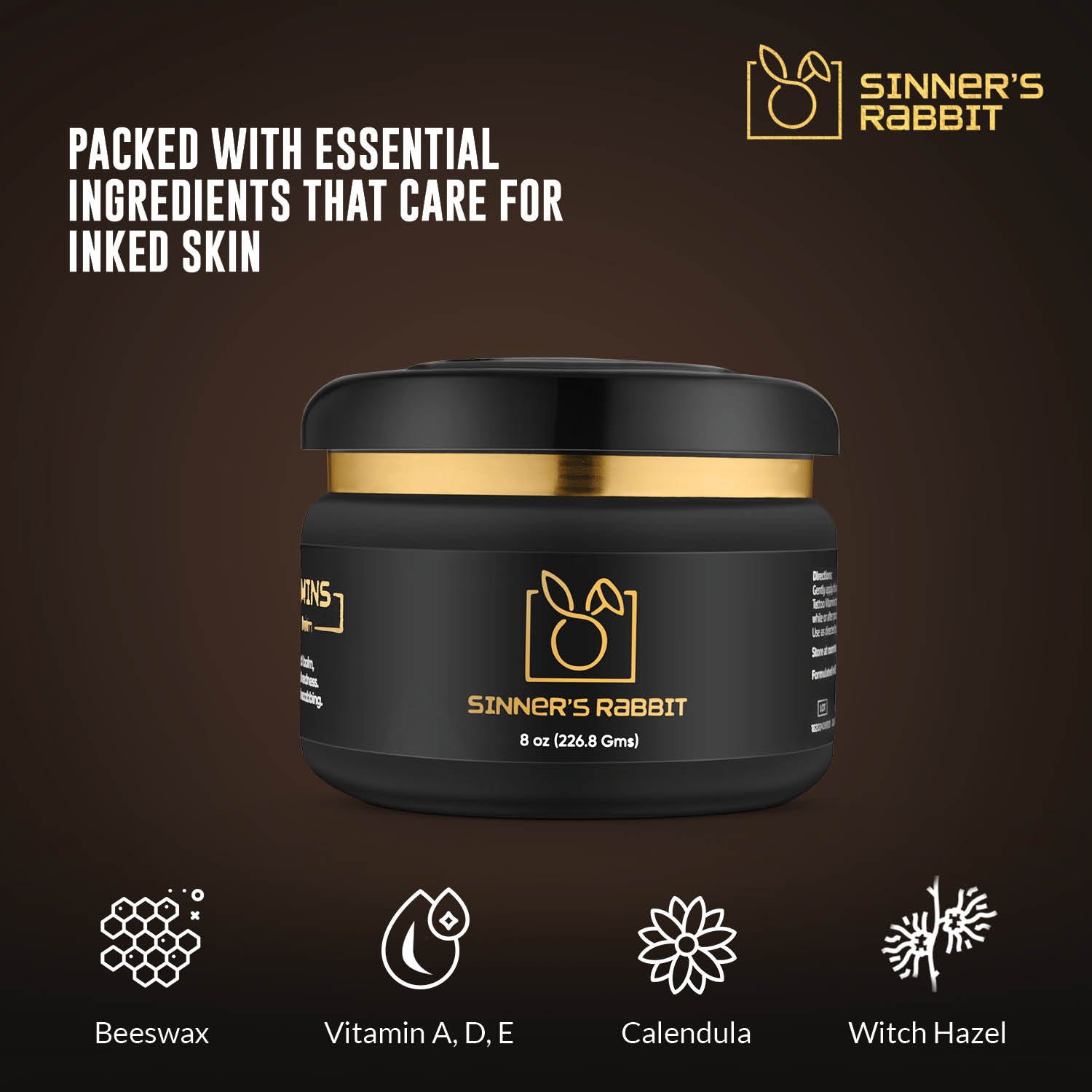 Vitamins Processing and Healing Ointment in 8oz with text highlighting its Ingredients