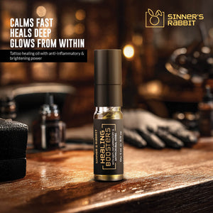 Healing Boosters Oil in 5ml with text showing it's Properties