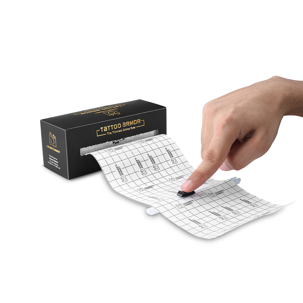 Thinnest Tattoo Armor Bandage product with a hand showing a sheet of bandage