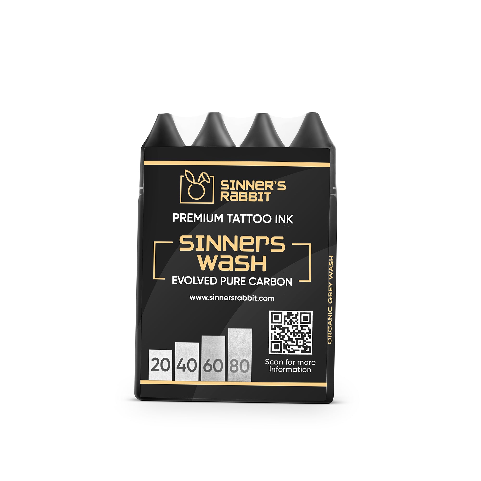 Pack of Sinner's Wash tattoo ink by Sinner's Rabbit on a white background
