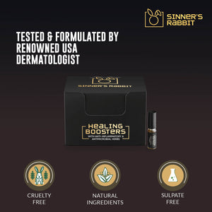 Healing Boosters Oil Box of 12 Piece in 5ml with text highlighting Natural Ingredients