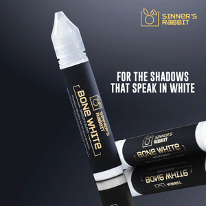 Bone White Tattoo Ink in 1oz with text saying For The Shadows That Speak In White