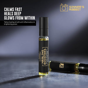 Healing Boosters Oil in 10ml with text showing it's Properties